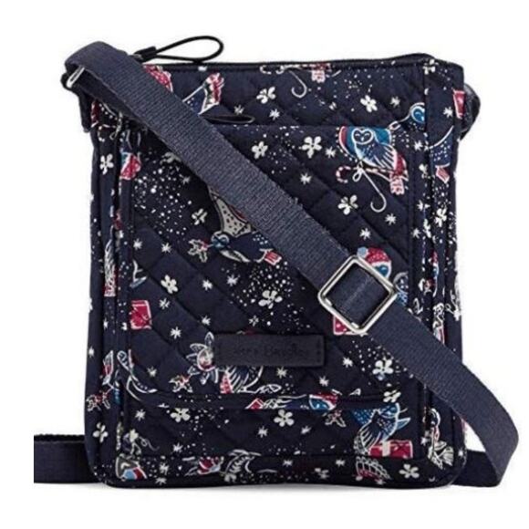 Vera Bradley Iconic RFID Mini Hipster Holiday Owl Crossbody Bag NEW - Picture 1 of 11